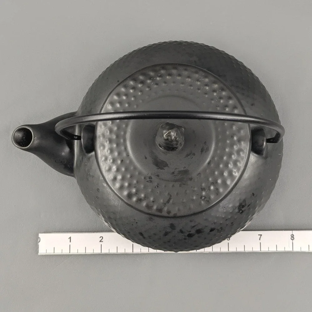 Morris Design Black Ceramic Hobnail Teapot with Infuser and Metal Handle
